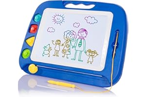 SGILE Large Magnetic Drawing Board - Erasable Scribble Board Colorful Magna Doodles Writing Pad Learning toys for Kids Children Toddlers, 41.5×32.5 cm, Blue