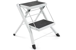 Vieira Home Escalera 2 peldaños Plegables metalicas escaleras Ligera Doméstica Cocina multifuncion