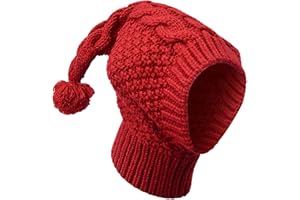 Qkbuza Dog Knit Hat with Earmuff, Fall Winter Warm Hat for Dog, Puppy Cozy Hood with Earmuff Cute Pet Apparel Neck and Head Protector for Small, Medium, Large Dogs