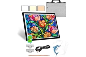 KEIWRLIGHT A3-Lichtblock für Diamantmalerei – kabelloser Baterry, 3 Farben, stufenloser Leuchttisch, 6 Helligkeitsstufen, Leuchtkasten zum Nachzeichnen und Zeichnen, Diamantmalerei