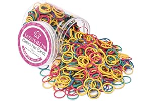 JASVERLIN Elastici colorati per capelli, piccoli legami per capelli che intrecciano il supporto della coda di cavallo Telaio arcobaleno per le donne Toddler Kids Girls 1/2 pollici 1000pcs