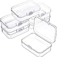 6 Pieces Mini Plastic Clear Beads Storage Containers Box for Collecting Small Items, Beads, Jewelry, Business Cards, Game Pieces, Crafts (2.52 x 1.73 x 0.79 Inch)