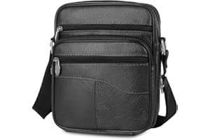 YOODI Sac à Bandoulière en Cuir pour Homme Sac à Bandoulière pour Homme Bandoulière Casual Tote Sling Sac à Main Business avec Bandoulière Réglable pour Travel Work Everyday