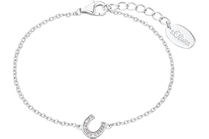 s.Oliver gioielli per bambini in argento sterling 925, con zirconia sintetica, argento, ferro di cavallo, confezione regalo