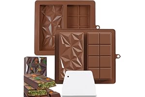 FLYGRRIV Schokoladenform Silikon,Dubai Schokolade-Silikon Tief Schokoladentafel Form 2 in 1 Silikonform,Schokoladentafel Tiefe Schokoladenform,Extra Tief Schokolade Form für Praline Süßigkeiten