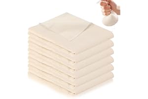 yuejuhe 6 Pièces Étamine Alimentaire Chiffon à Fromage 60x60cm, Réutilisable Cheesecloth, Tissu Mousseline Filtre Toile en Coton Pur Non Blanchi pour Filtrer Tofu Beurre Jus Yaourt (6,60x60cm)