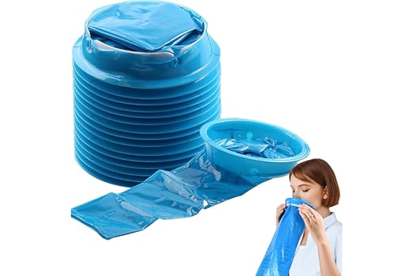 Sac a Vomi, 12PCS 1000 ml Sac Vomissement Voiture, Avec Anneau, Opaques, Grande Capacité, Verrouillables, Enfants, Adultes, en cas de Vomissements de Nausées