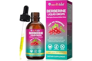 BIBONSE Berberine Supplement Liquid Drops, High Strength Berberine Liquid Drops with Ceylon Cinnamon, Bitter Melon, Immune and Digestive Support, Pineapple Flavor - Vegan & Sugar-Free, 60ml