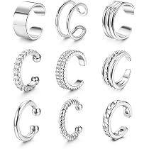 Ear Cuff Non Piercing, Orecchini Donna Chunky Earcuff, Piercing Finti Senza Buco, Cartilagine a Clip per Ragazze Ipoallergenici Regalo di Gioielli