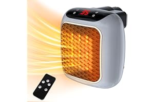 SUPERUVISTARE Radiateur Soufflant Électrique 800W Chauffage d'appoint, 12H Minuteurs, 2 Modes avec LED Affichage e Télécommande, Basse Consommation pour Salle de Bain, Chambre