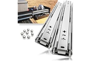 YENUO Heavy Duty Drawer Runners 300 400 500 600 700 800 900 1000 mm Full Extension Ball Bearing Slides Rails Guide Glides Track 90KG (W:53mm-Load:120 KG (Without Lock), 28 inch (700mm))
