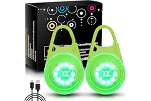 ‎TAXIMI Taximi LED Blinklicht USB Aufladbar - 6 Modi Kinder Schulranzen Sicherheitslicht/wasserdichte Rucksack Reflektoren Sicherheit Licht für Joggen Nachtpirscher Kleidung Hunde Bergsteiger 2er