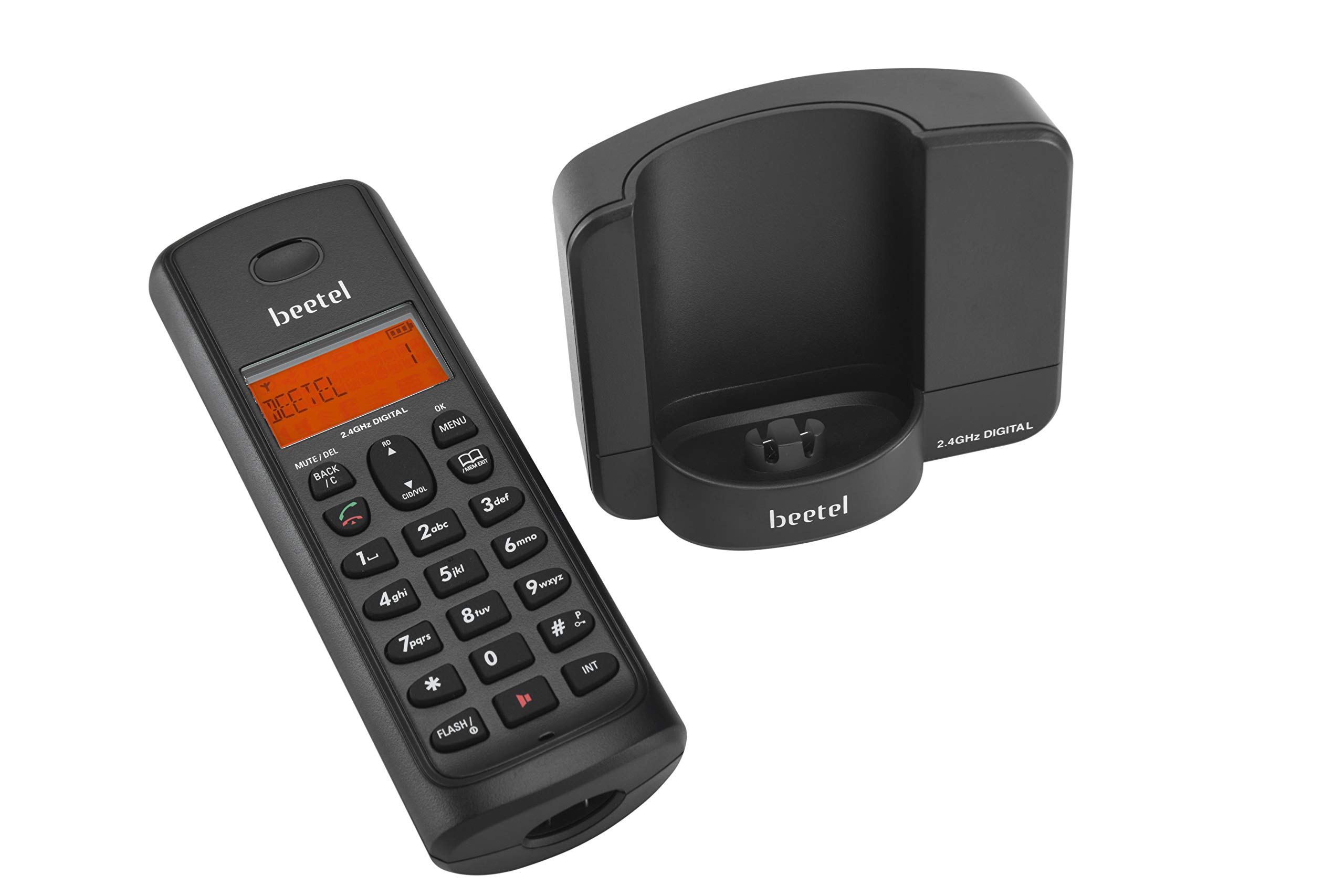 Beetel X90 2.4Ghz Cordless Landline Phone with Caller ID Display, Stores 50 Contacts, Upto 8Hrs of Talk Time, Solid Build Quality, Alarm Function, Auto Answer, Mute & Flash Function (Black X90) - Image 3