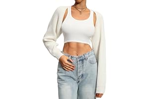 Navneet Bolero Women's Boleros Short Oversize Knitted Jumper Y2K Crop Top Shrug Winter Cardigan Sweater