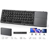 PSR Aksesuar Katlanabilir Bluetooth Klavye Touchpadli, Kablosuz Taşınabilir Klavye, Windows, Mac, Android, iPhone, iPad, Tabl
