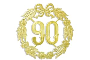 WALTER KUNZE Jubiläumszahl 90, Ø 18 cm, gold, Jubiläumskranz