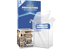 FANATIKO Confezione da 5 Protettori GOLD per Funko Pop 6'' – Protezione Funko Pop da 0,5 mm – Mantieni la tua Collezione in Perfette Condizioni Grazie al tuo Pop Protector