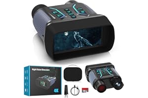 CAUPUREYE Nachtsichtgerät, 4K 36MP Nachtsichtgeräte, 7-Stufiges Infrarot Nachtsichtfernglas, 8X Digitaler Zoom Infrarot Nachtsicht Fernglas, 4500mAh Wiederaufladbares Nachtsicht mit 32GB Karte