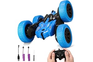 Birshe Macchina Telecomandata per Bambini con LED, 2.4GHz 360° Rotazione 4WD Macchina Telecomandata, Rotazione Acrobaticac RC Car Radiocomandata Giocattoli per Bambini 3 4 5 6 7 8 Anni Regali