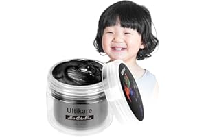 Cire Colorante Cheveux, Ultikare Couleur Des Cheveux Cire Noir cire de teinture temporaire Lavable DIY Crème lavables naturelle instantanément homme et femme boîte de nuit, Cosplay Halloween…