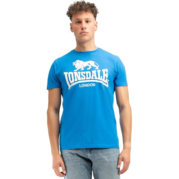Lonsdale Herren T-Shirt Symondsbury – Lässig Mit Schrägem Logo-Druck