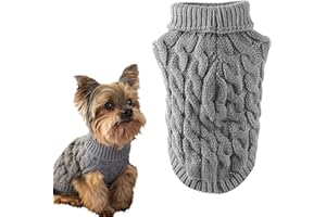 QEEROYO Pull pour Chien en Tricot, Pet Tricot d'hiver, Pull pour Chien Petite Taille en Tricoté Hiver, Manteau d'hiver Chaud, Élasticité Douceur Confort et Chaleur, pour Pet Dogs Chat(Small, L)
