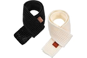APLZGMG 2Pcs Warm Kids Winter Knit Scarves, Soft Knitted Neck Warmer Toddler Scarf, Child Warm Scarves Wrap for Boys Girls