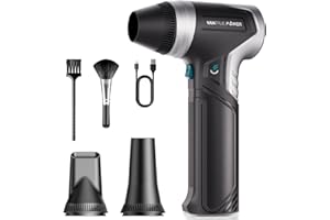 Vantrue Power plumero eléctrico de aire-Super Power inalámbrico plumero de aire, motor sin escobillas recargable, 3-Gear ajustable soplador de polvo para el ordenador, teclado, casa y coche