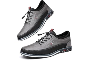 ASIFN Męskie skórzane buty Casual Oxford Moccasin Driving Office Walking Loafers Lace Up Slip-On Business