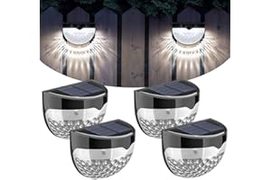 QASIMOF Solar Fence Lights,Garden Lights Outdoor,Decorative Lights LED Wall Lights Waterproof Solar Powered Outdoor Lights for Wall, Garden,Patio, Fence, Yard, Garage, Stairway, Gate (4 Pack)