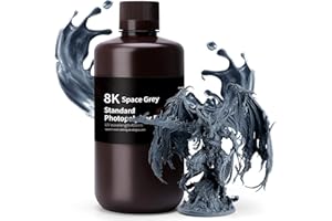 ELEGOO 8K Standard Resine 1000g Gris Sidéral, UV 405nm Résine pour Saturn 2 LCD Imprimante 3D Photopolymère Durcissement Rapid