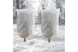 DazSpirit 2 Pezzi 100x120 cm Cappuccio Protezione Piante, Copri Piante Inverno Tessuto Non Tessuto con Coulisse e Cerniera, Teli Antigelo Riutilizzabile Protegge da Inverno, Gelo, Insetti
