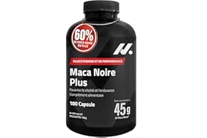 NYVOS Maca Plus – Testosterone Homme – 45.000 mg Équivalents de Maca Noire (Extrait 100:1), Arginine, Taurine, Vitamine B6 – 180 Gélules. Végan, Sans Gluten ni Lactose. Énergie, Vitalité, Sommeil Réparateur