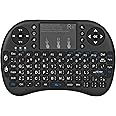 Rii Wireless Keyboard,[Arabic layout] i8+ Mini Keyboard with Touchpad＆QWERTY Keyboard, Backlit Portable Wireless Keyboard-Black(Upgraded)
