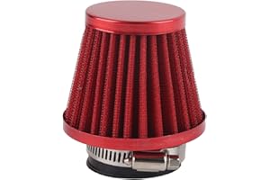 EBTOOLS 38 mm Round Air Filter Cone Universal Automatic Cold Air Intake Kit Induction Air Filter for Motorcycle Off-Road ATV Four Pit Bike (Red)