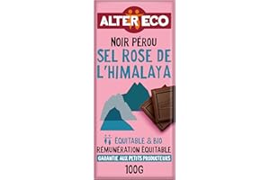ALTER ECO - Tablette Chocolat Noir - Fleur de sel - Bio & Équitable - Origine Pérou - 100 g
