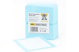 YELLOW KOALA Traversine Neonato Monouso 100 Pezzi 33x45 cm – Panni Assorbenti a 6 Strati, Morbide e Impermeabili – Traversine Pannolini Usa e Getta per Fasciatoio, Incontinenza e Lettino