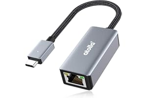 Adaptateur USB-C vers Ethernet, atolla Adaptateur Thunderbolt 3 vers RJ45 LAN Ethernet Gigabit en Aluminum pour MacBook Pro, MacBook Air, iPad Pro, Surface, XPS, Linux…