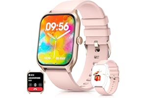 Smartwatch Donna Chiamate, DEKELIFE Libertas Orologio Fitness 1.96" Ampio Display, 120 Modalità Sport 3ATM Cardiofrequenzimetro SpO2 Sonno Smart Watch Funzione Feminile Contapassi Android iOS Oro Rosa