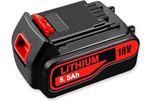 DTK batteria di ricambio per Black and Decker 18V batteria 5,5Ah Litio