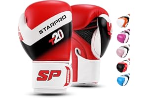 Starpro Niños Guantes de Boxeo de Cuero sintético para Entrenamiento Sparring de jóvenes en Muay Thai Kickboxing Fitness - Niños y Niñas - 4 oz 6 oz