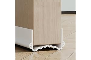 Veki 100cm Bas de Porte Isolant, Boudin de Porte Anti Froid, Joint de Porte Anti Bruit, Phonique Thermique Bande d'Étanchéité Protège des Courants d'air et des Insectes (Blanc, Largeur 3.5-5.5 cm)