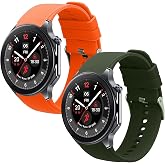 kwmobile Bracelet Compatible with OnePlus Watch 3/2 / 2R / Oppo Watch X2 Strap - 2 x Flexible Silicone Bands - Adjustable Siz