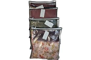 ETHNICMODE Clear PVC Saree Storage Bag 12 Piece (11=36CM *42 CM) (1= 40CM*46CM)
