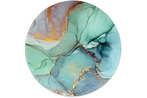 ITNRSIIET Mouse Pad with Stitched Edge, Mouse Mat Premium-Textured, Waterproof, Non-Slip Rubber Base Round Mousepad for Laptop Computer PC Office, Cute Design Desk Accessories, Modern Marbling