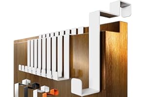 4smile Haki na drzwi – zestaw 10 sztuk, białe – stalowe haczyki do zawieszenia na drzwiach składanych, hak montowany z tyłu, praktyczny wieszak na ubrania do użytku wewnętrznego