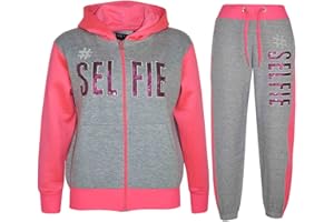 A2Z 4 Kids Girls Tracksuit Hooded Sweatshirt Top Bottoms Comfortable Gym Jogging Suit Running Workout Jogging Joggers Activewear Sportswear Loungewear Outfit Set Age 2-13 Years