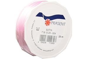 PRÄSENT C.E. Pattberg Satin Rose Gift Ribbon, 27 Yards for Wrapping Gifts, 0.39 inches Width, Ribbon for Decorating & Crafting, Decorative Ribbon for Gifts, for Every Occasion
