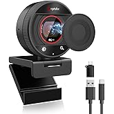 Angetube 4K Webcam for PC, Streaming Webcam 1080P@60FPS, AF PDAF | AI Microphones, 8X Digital Zoom, Privacy Cover, Zoom/Teams