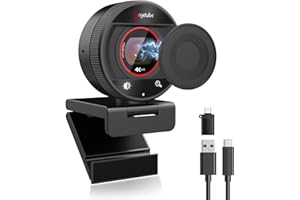 Angetube Webcam 4K para PC, Cámara Web Streaming 1080P@60FPS, Enfoque Automático PDAF, Micrófonos IA, Zoom Digital 8X, Tapa de Privacidad, Compatible con Zoom/Teams/OBS para Mac/Portátil